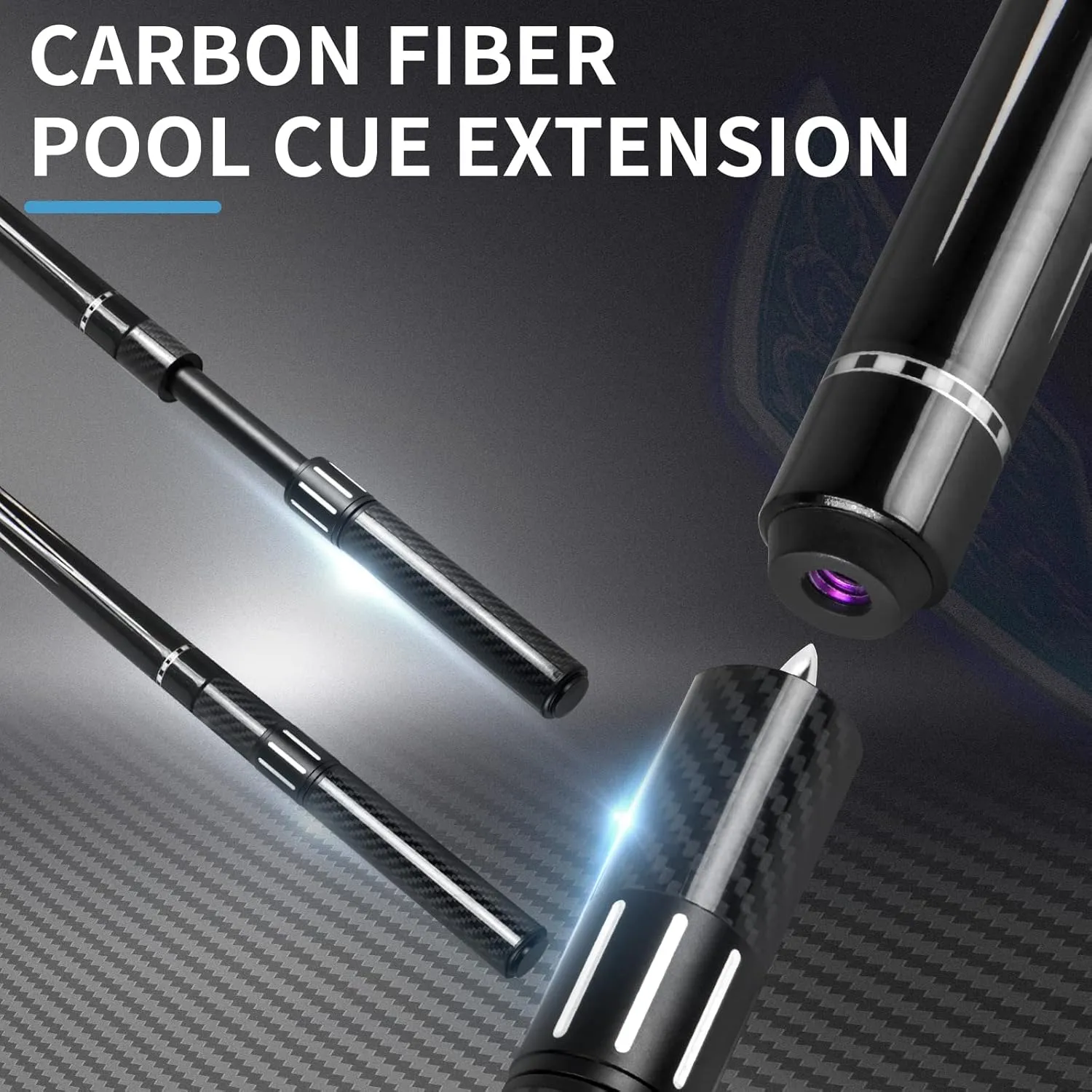 lotmusic Premium Pool Stick with Telescopic Fiber Extension Cue,58 Inch Professional Pool Cue Stick Set with Black Pool Cue Case & Billiards Accessories
