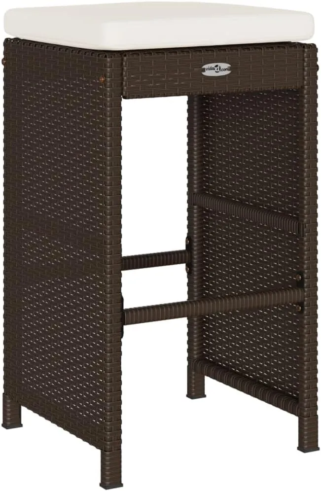 Lounging Chair Camping Chair Beach Chair Lounge Chair - Patio Bar Stools with Cushions 4 pcs Brown Poly Rattan for Terrace Park Outside Garden