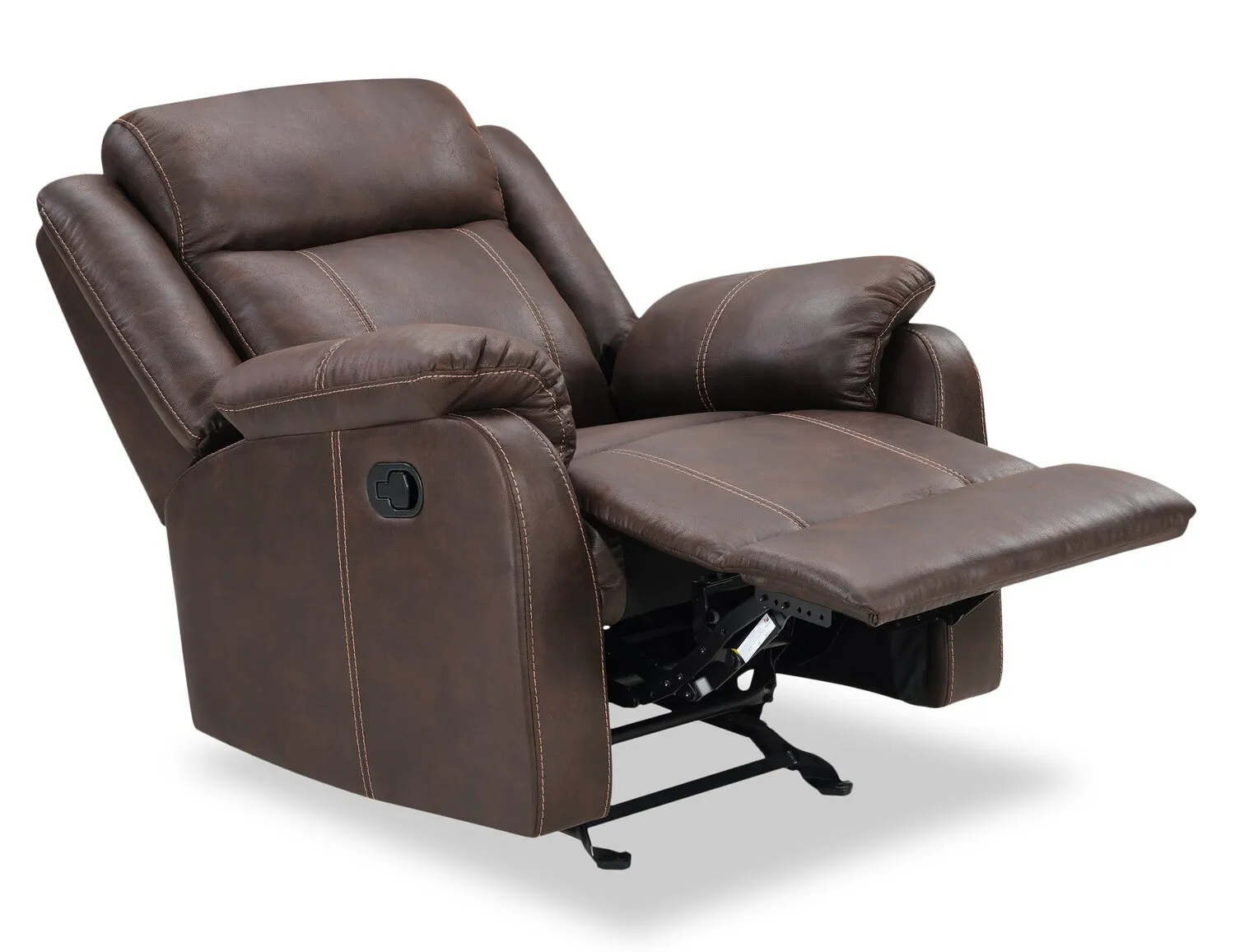 Luke 35" Faux Suede Fabric Glider Reclining Chair - Brown | Fauteuil coulissant inclinable Luke de 35 po en tissu de suédine - brun