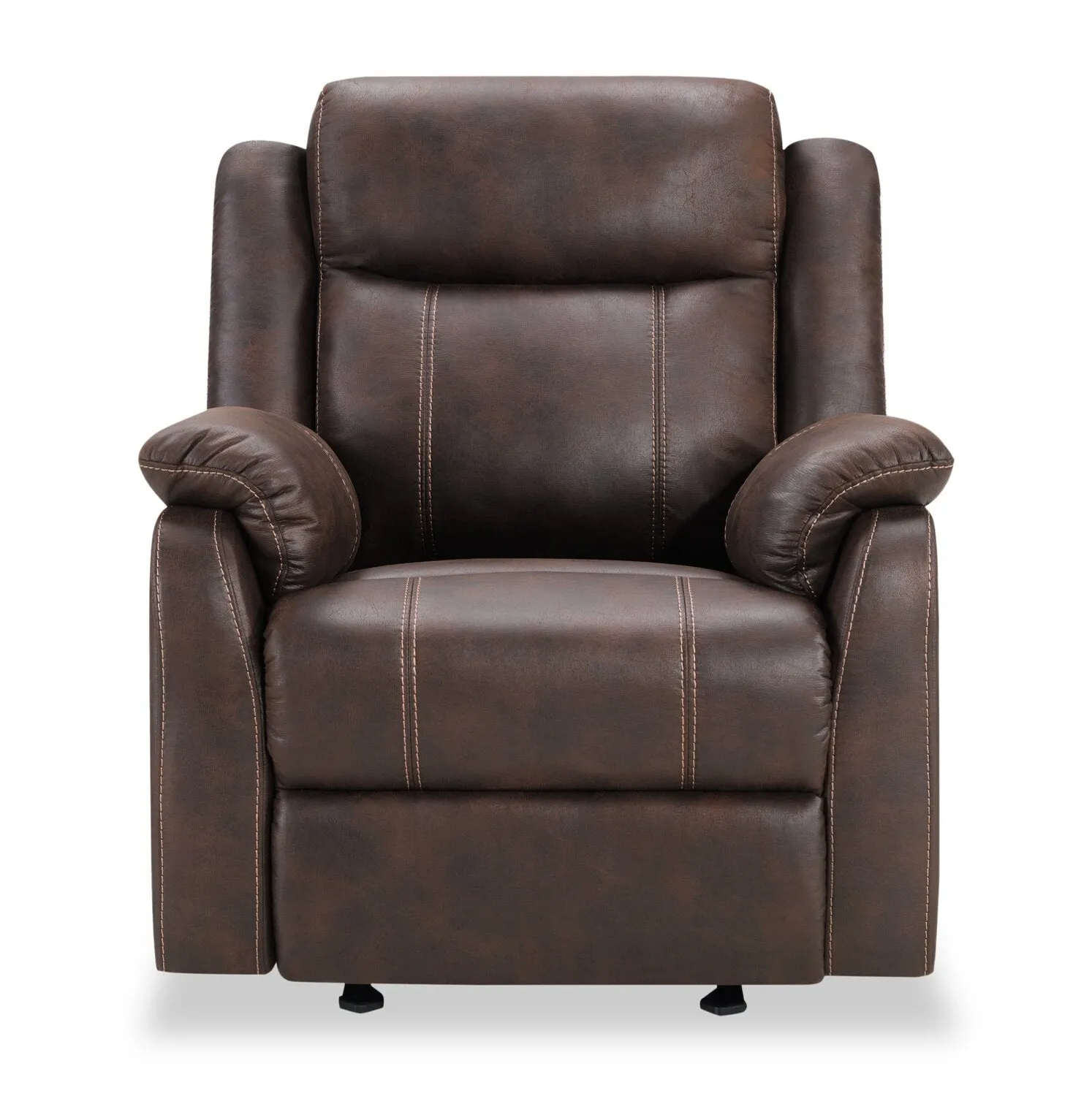 Luke 35" Faux Suede Fabric Glider Reclining Chair - Brown | Fauteuil coulissant inclinable Luke de 35 po en tissu de suédine - brun