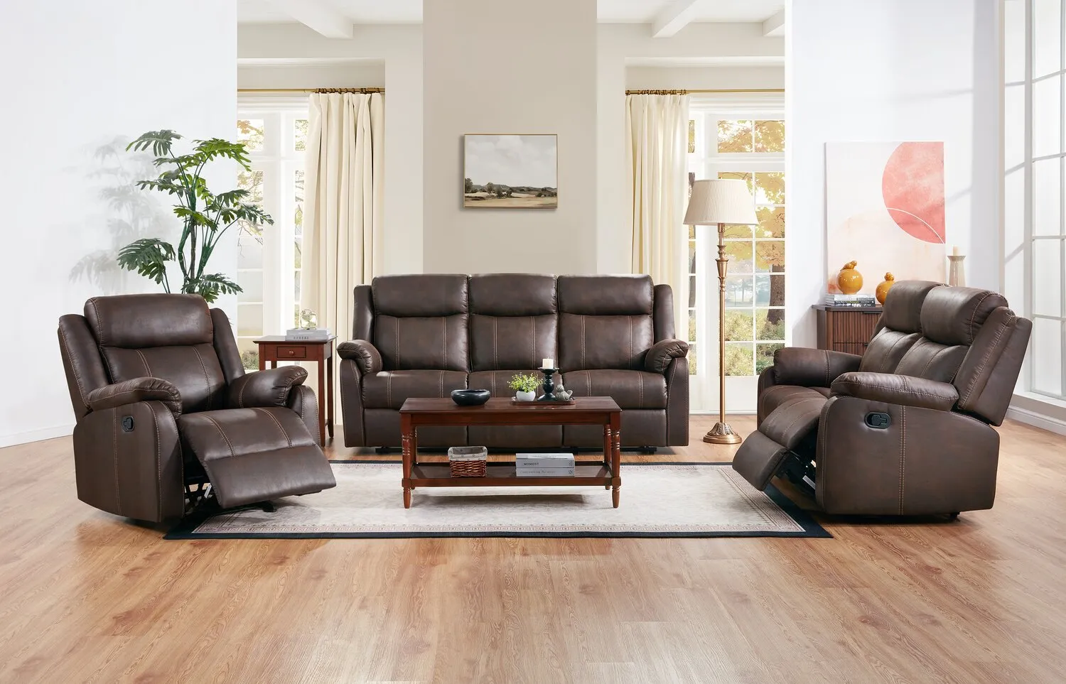 Luke 35" Faux Suede Fabric Glider Reclining Chair - Brown | Fauteuil coulissant inclinable Luke de 35 po en tissu de suédine - brun