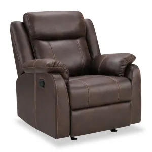 Luke 35" Faux Suede Fabric Glider Reclining Chair - Brown | Fauteuil coulissant inclinable Luke de 35 po en tissu de suédine - brun