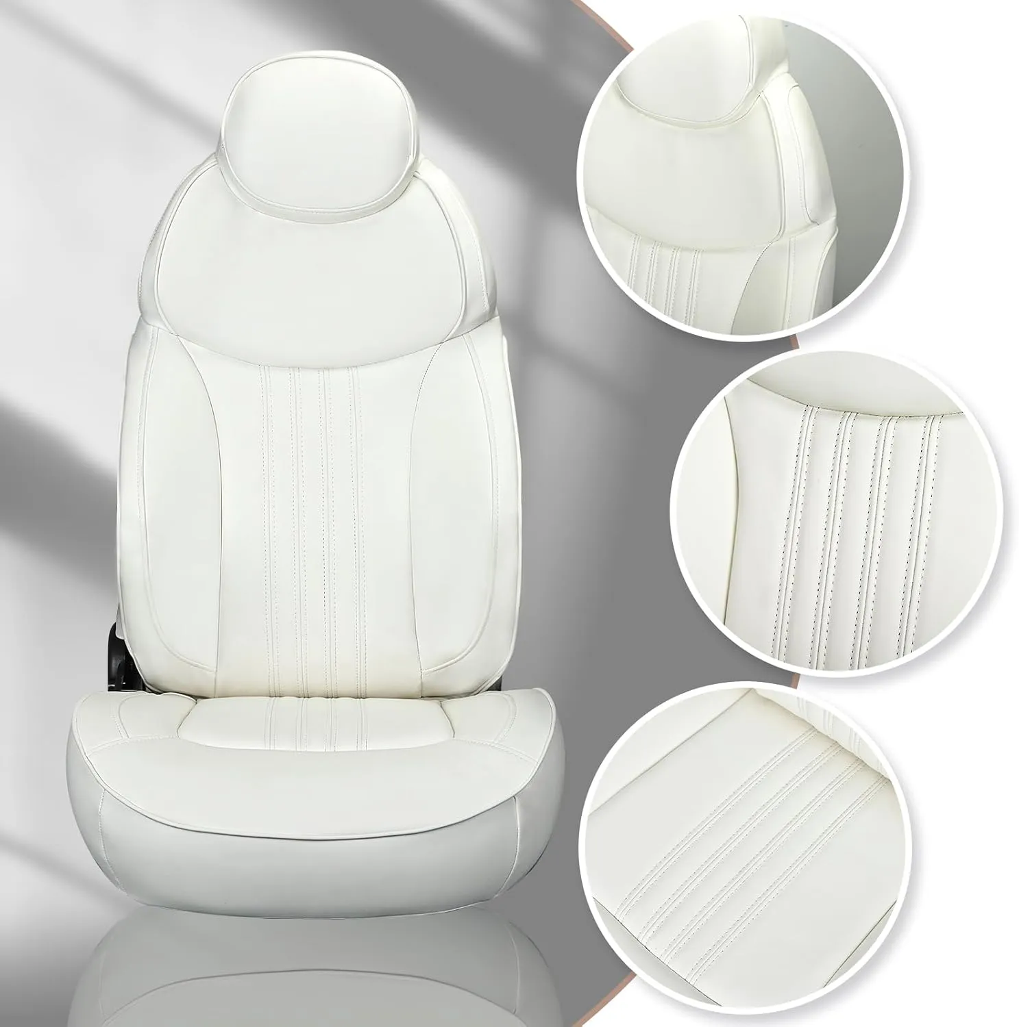 Luxury Reclining Boat Seat High Back Pontoon Captains Chair,White