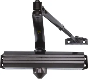 LYNN HARDWARE Medium/Heavy Duty Commercial Door Closer - DC7016 Surface Mounted, Grade 1- ADA & UL 3 Hour Fire Rated, Adjustable Size 1-6 for entrances & Aluminum storefronts- US10B Dark Bronze