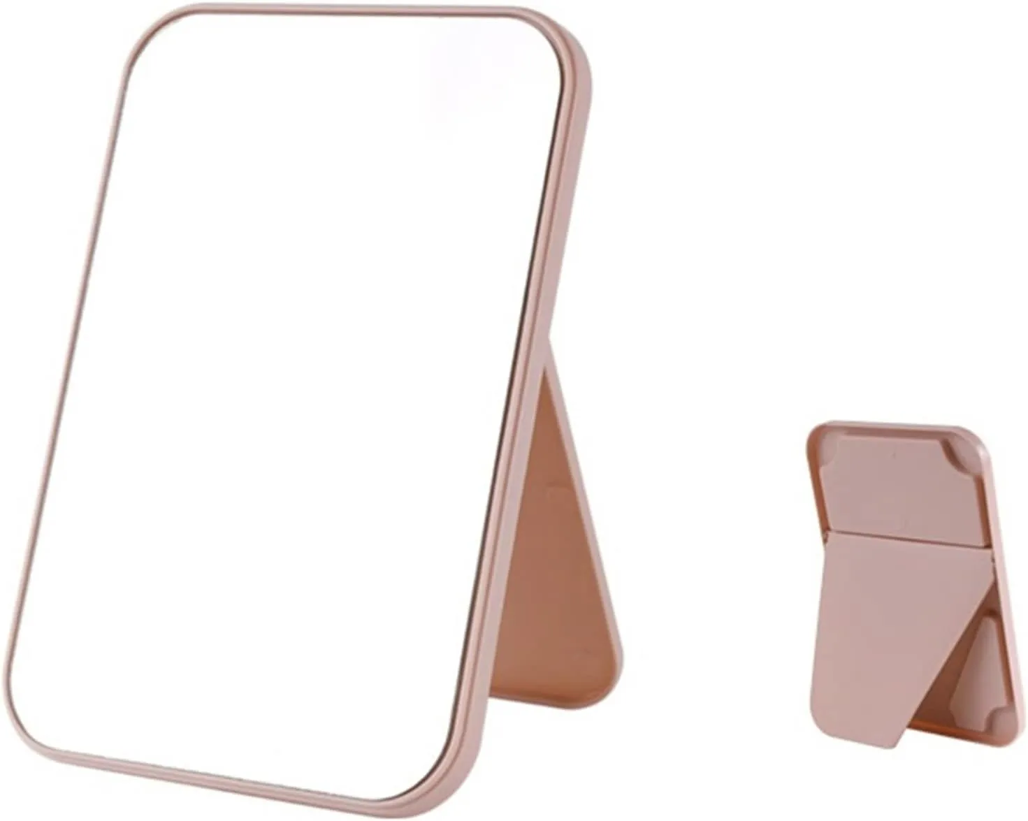 Makeup Mirror Compact Mirror Household Makeup Mirror Desktop Foldable Standing High-Definition Makeup Mirror Portable Square Makeup Mirror Vanity Mirror Make up Mirror(Pink,Small)