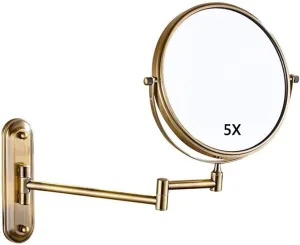 Makeup Mirror Vanity Mirror Bathroom Wall Mounted 5X Magnification Double-Sided Mirrors 360° Rotating Extendable Cosmetic Mirror(B,6 inch)