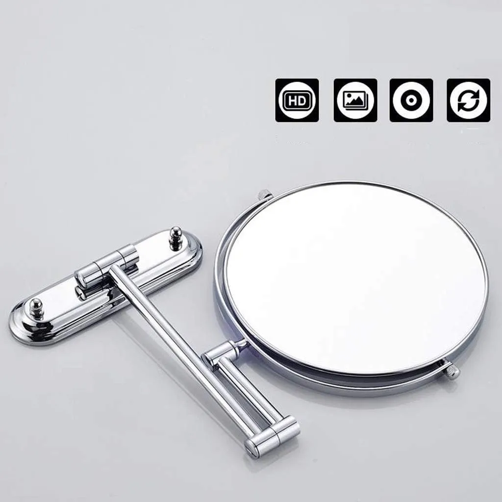 Makeup Mirror Vanity Mirror Bathroom Wall Mounted 5X Magnification Double-Sided Mirrors 360° Rotating Extendable Cosmetic Mirror(B,6 inch)