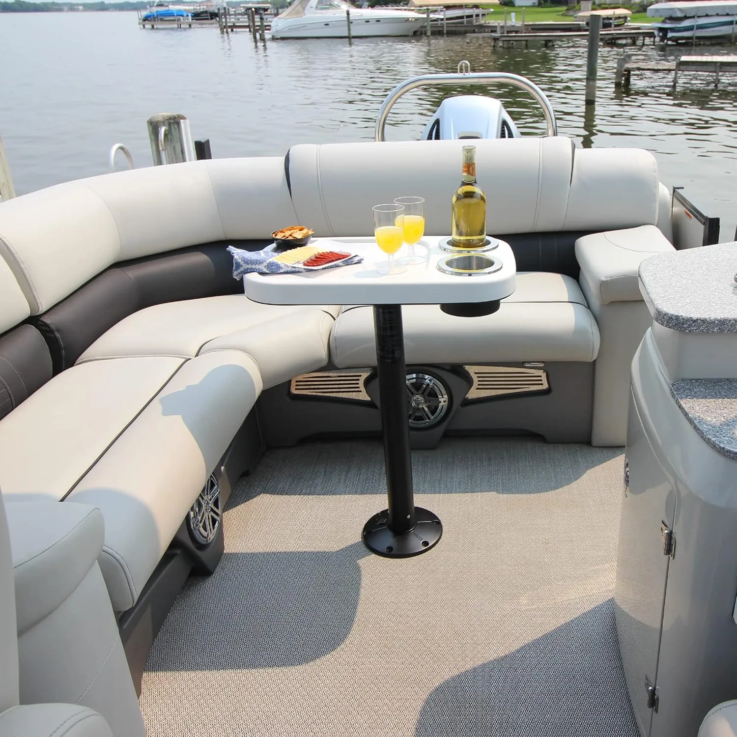 Manufacturers' Select ITC Marine Cocktail Boat Table Leg Set. Pontoon Accessories, Marine Pedestal Table