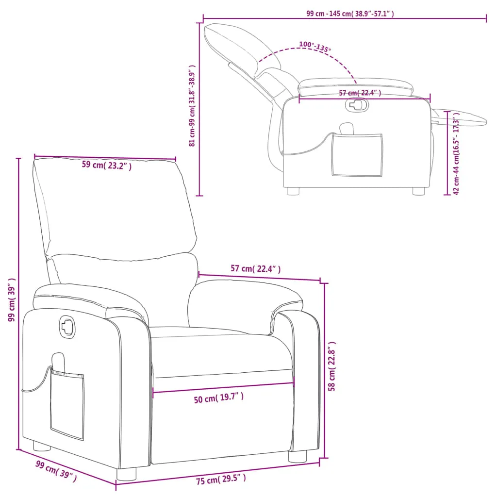 Massage Recliner Chair Black Faux Leather