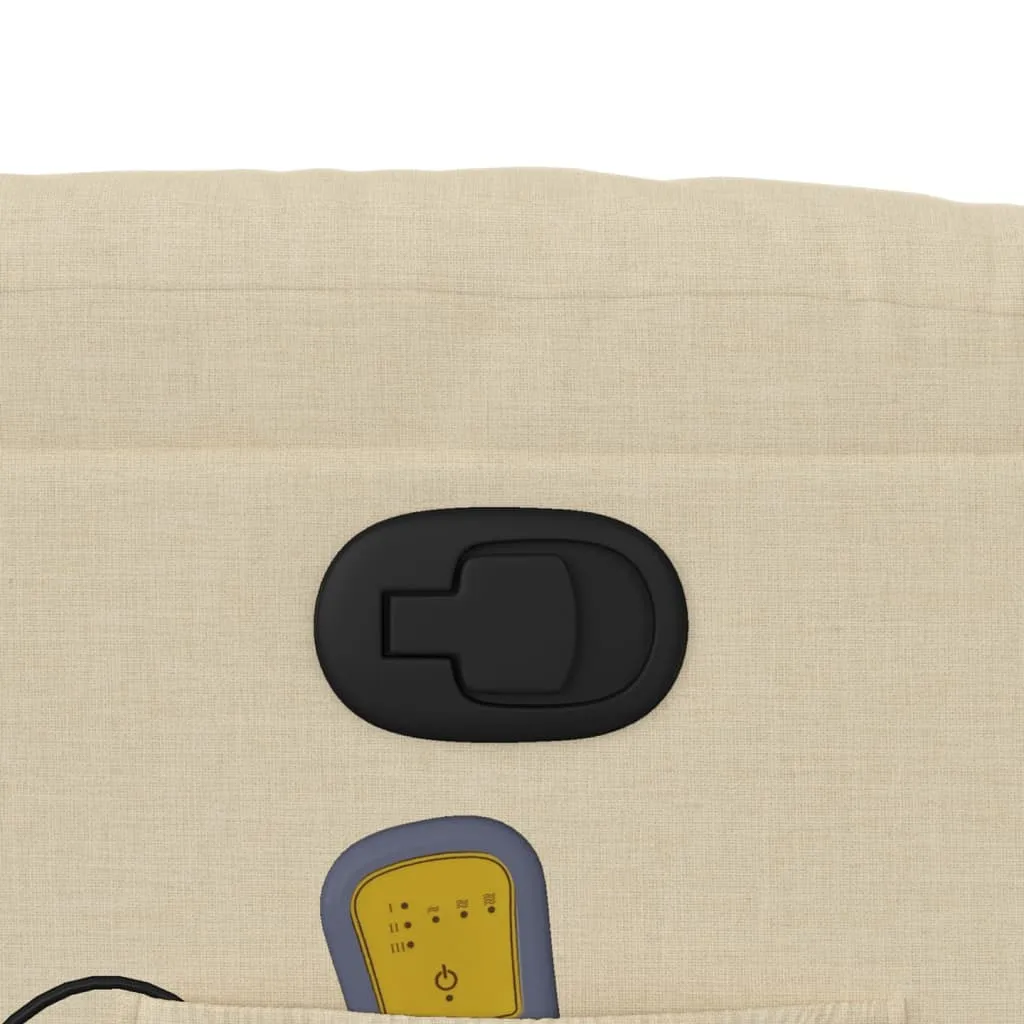 Massage Recliner Chair Cream Fabric