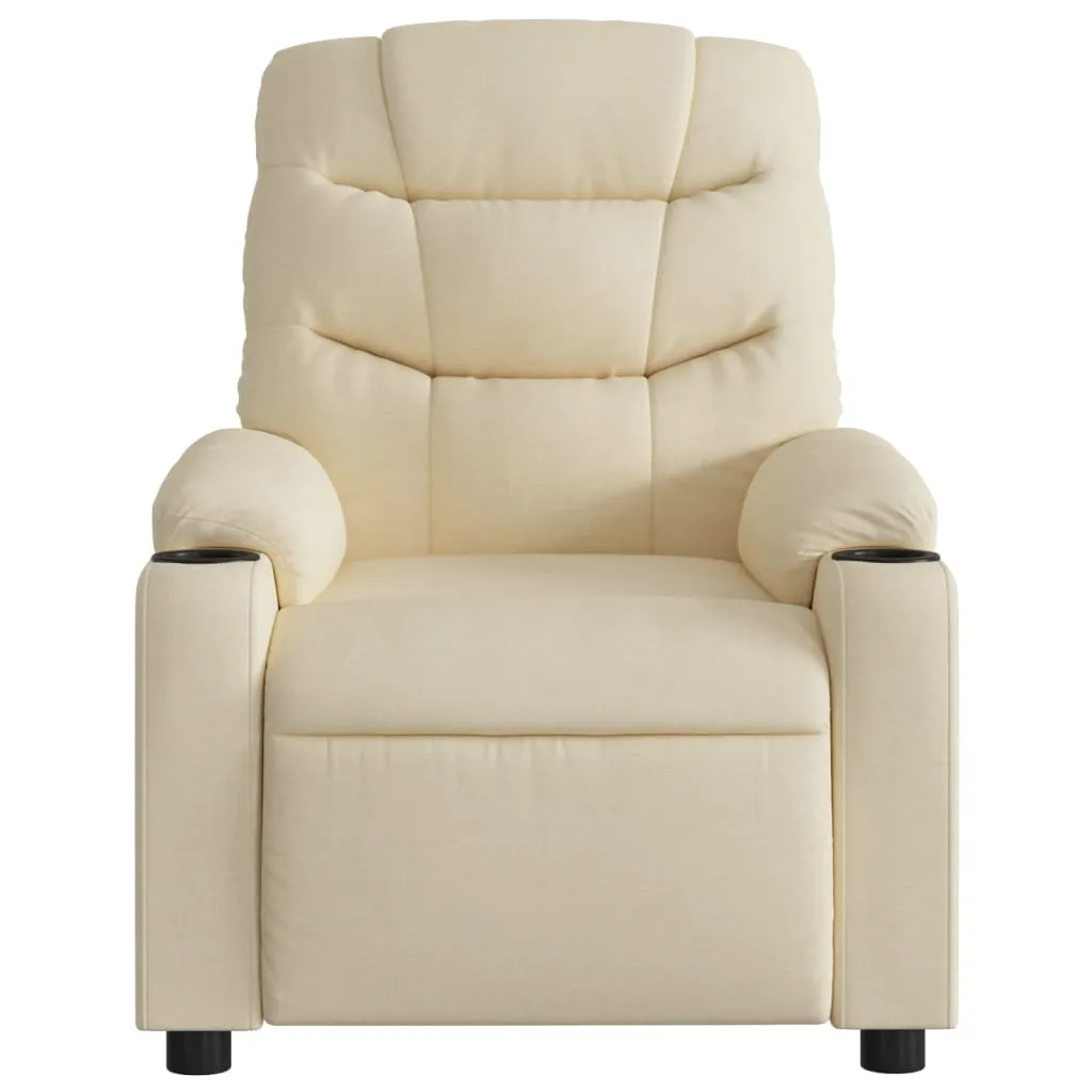 Massage Recliner Chair Cream Fabric
