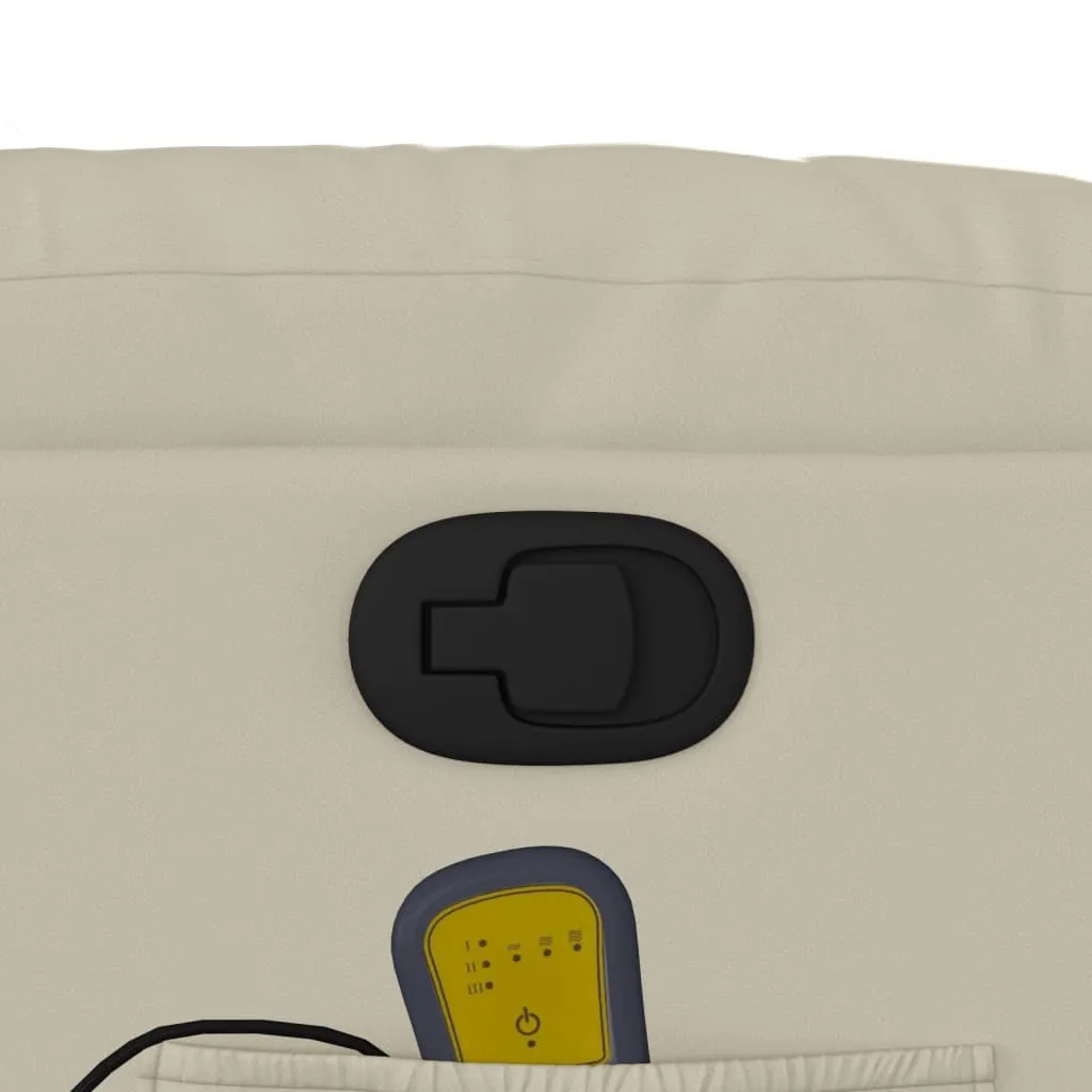 Massage Recliner Chair Cream Faux Leather