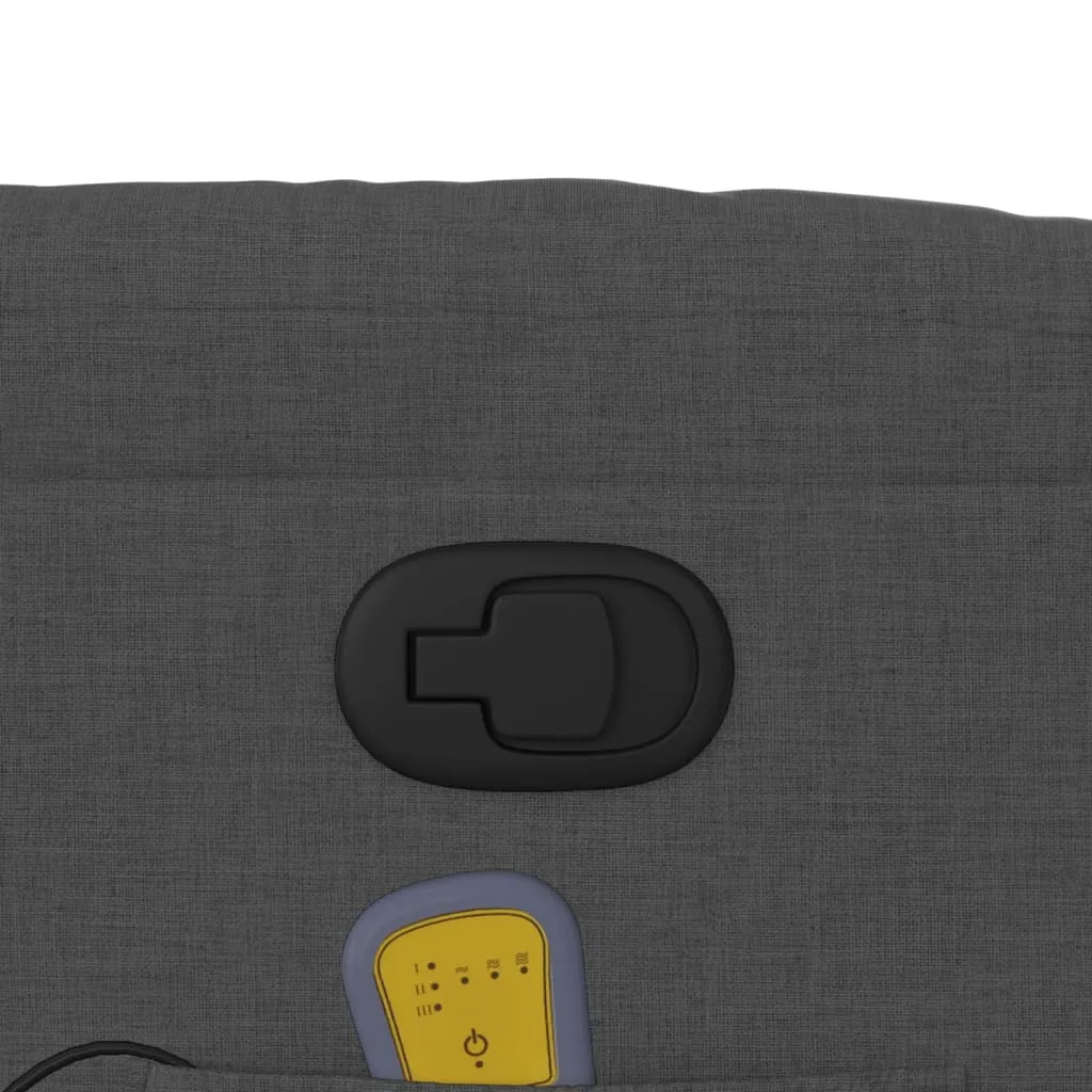 Massage Recliner Chair Dark Gray Fabric