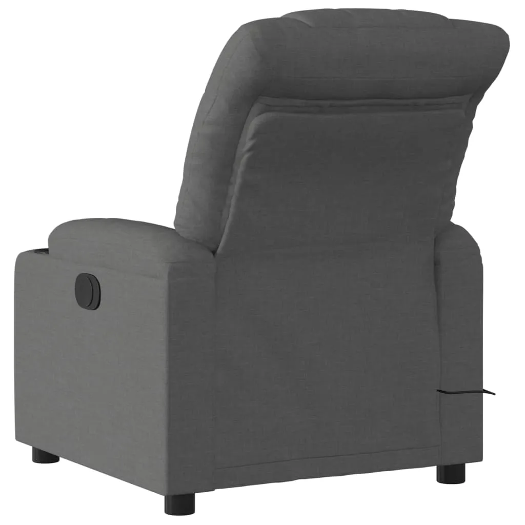 Massage Recliner Chair Dark Gray Fabric