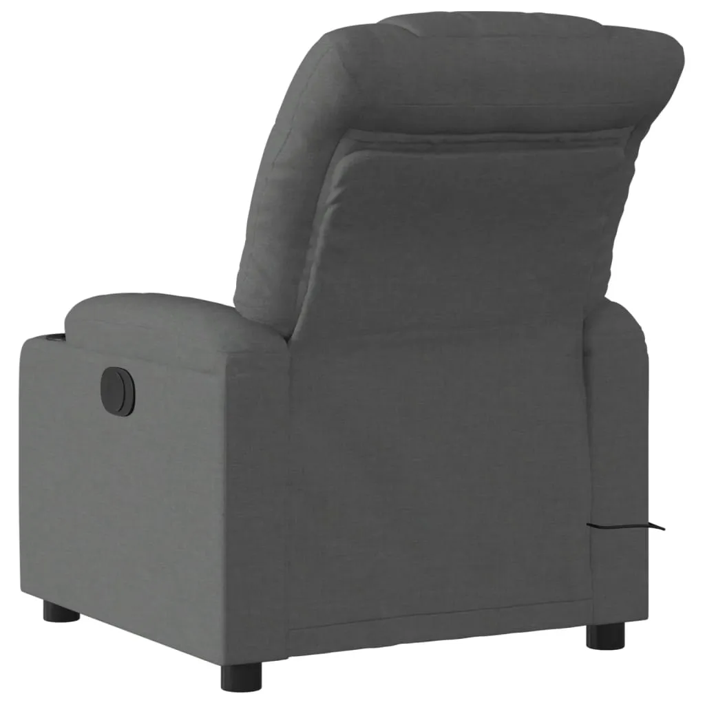 Massage Recliner Chair Dark Gray Fabric
