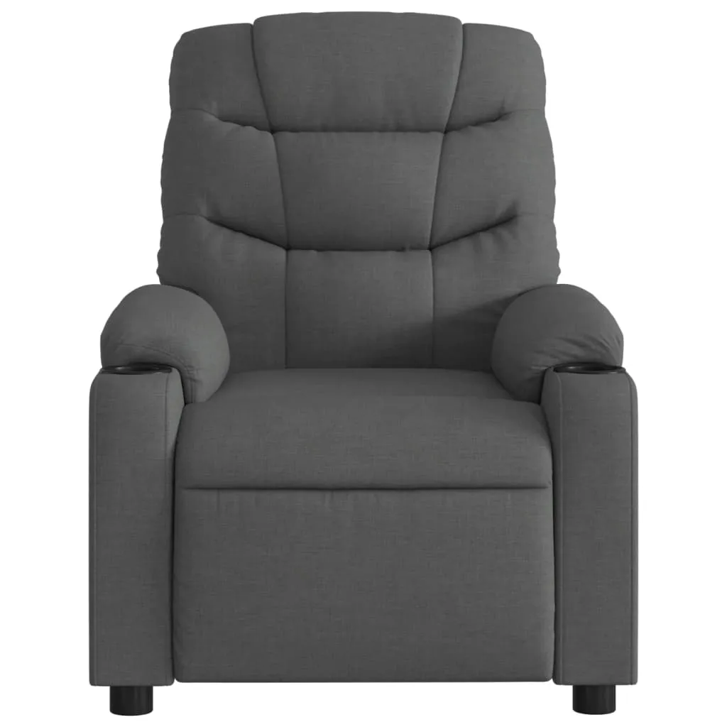 Massage Recliner Chair Dark Gray Fabric