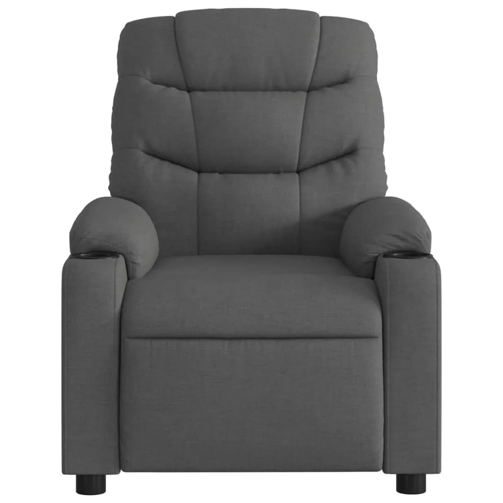Massage Recliner Chair Dark Gray Fabric