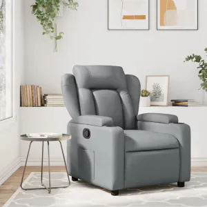 Massage Recliner Chair Gray Faux Leather