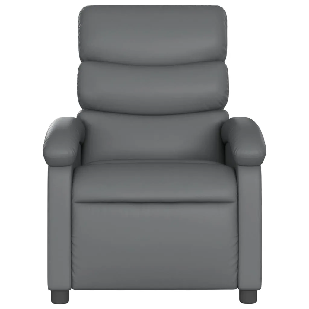 Massage Recliner Chair Gray Faux Leather