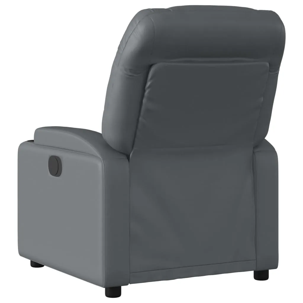 Massage Recliner Chair Gray Faux Leather