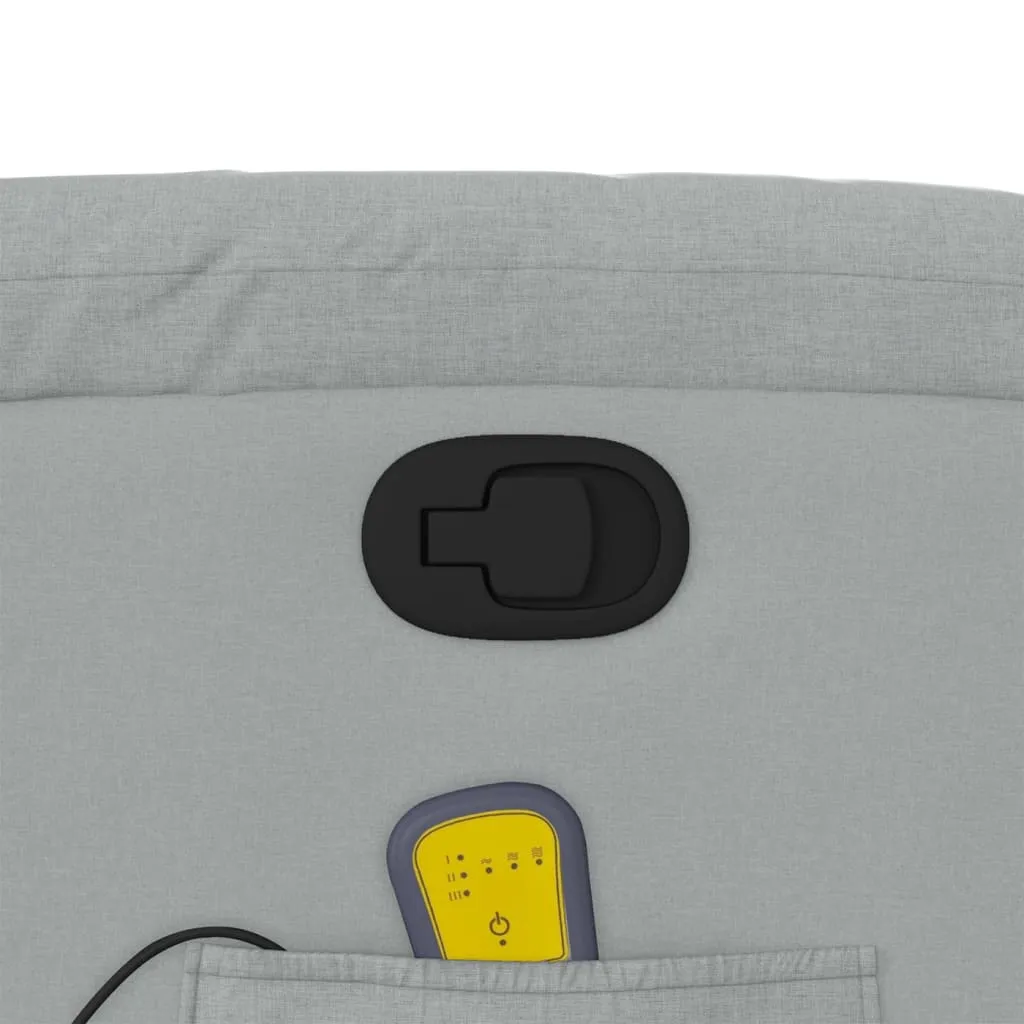 Massage Recliner Chair Light Gray Fabric