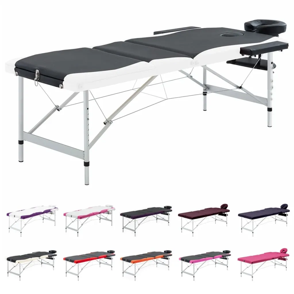 Massage Table Foldable Massage Bed Salon Therapy Table 3 Zones Aluminum