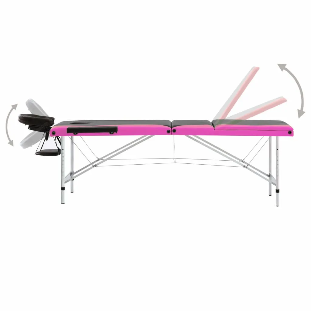 Massage Table Foldable Massage Bed Salon Therapy Table 3 Zones Aluminum