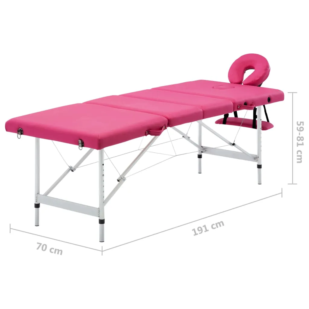 Massage Table Foldable Massage Bed Salon Therapy Table 4 Zones Aluminum