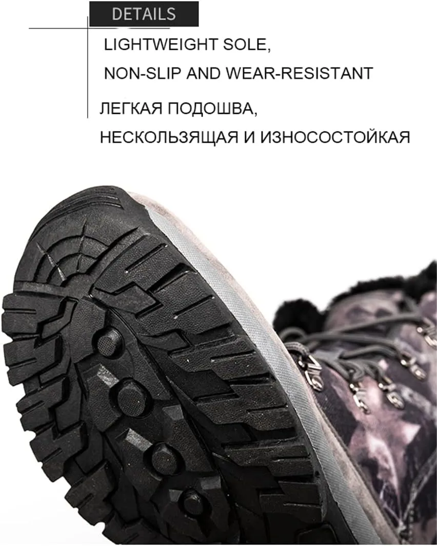 Men High Top Hiking Shoes Snow Boots Anti-Slip Mens Shoes Super Warm Outdoor Climbing Trekking Shoes Boots