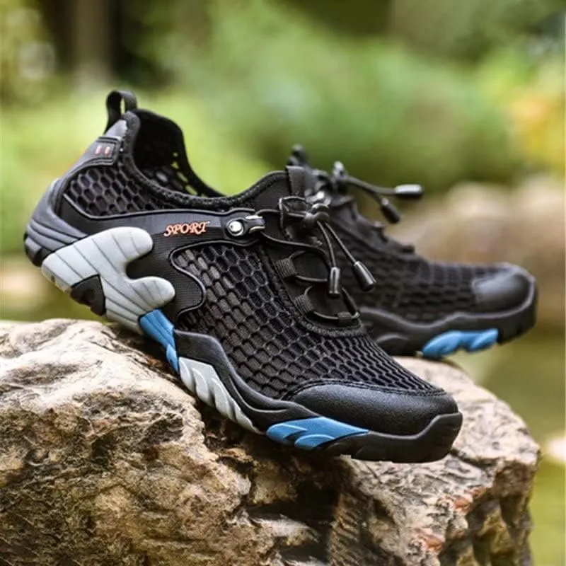 Men Women Breathable Mesh Hiking Shoes for Trekking Camping Aqua