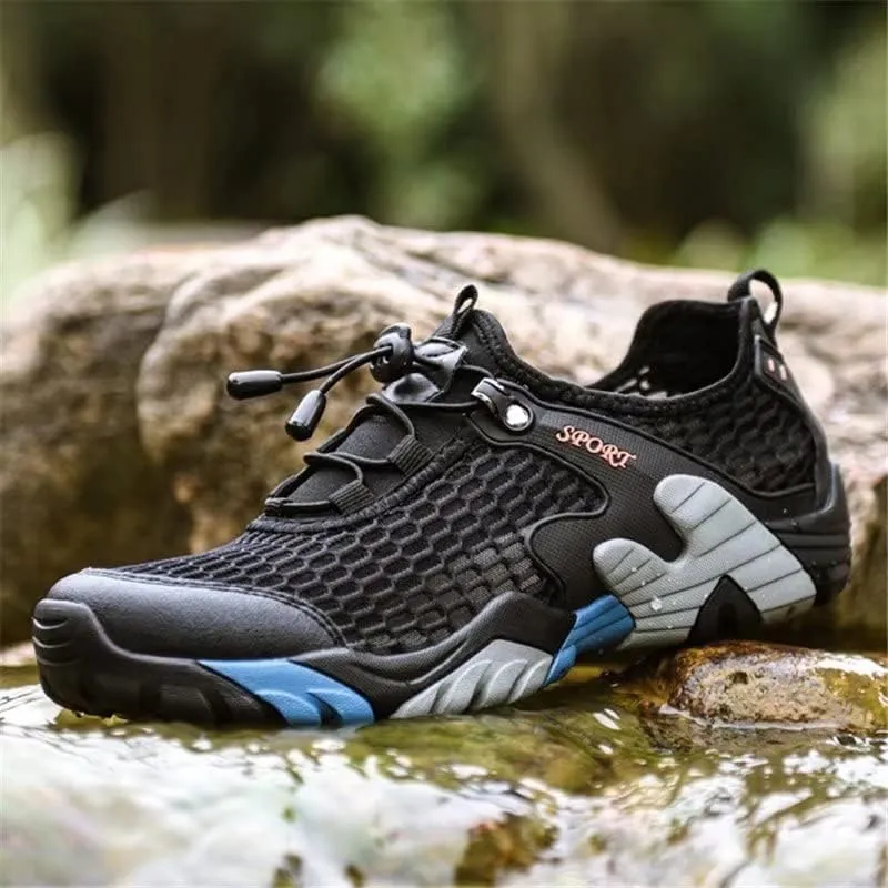 Men Women Breathable Mesh Hiking Shoes for Trekking Camping Aqua