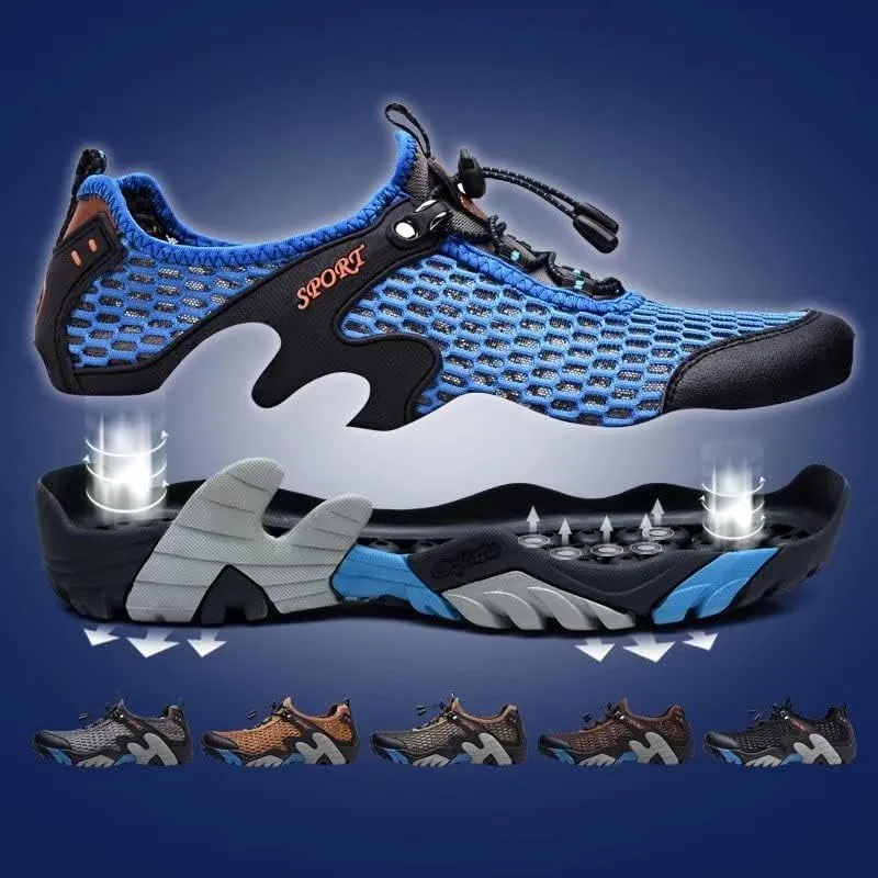 Men Women Breathable Mesh Hiking Shoes for Trekking Camping Aqua
