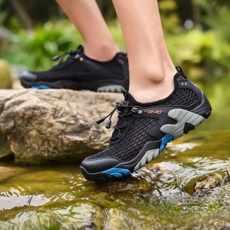 Men Women Breathable Mesh Hiking Shoes for Trekking Camping Aqua