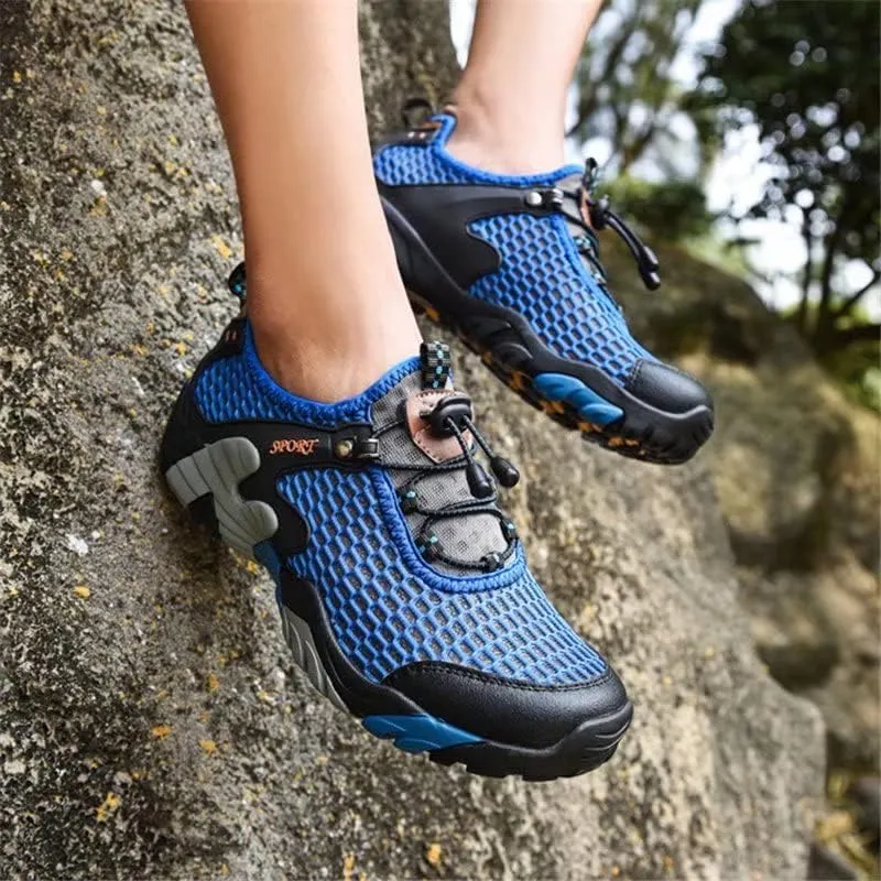 Men Women Breathable Mesh Hiking Shoes for Trekking Camping Aqua