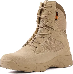 Men's Hiking Boots Waterproof High Rise Outdoor Walking Lace Up Anti-Slip Ankle Boots Camping ​Trekking Shoes-Sand||EU46/US12