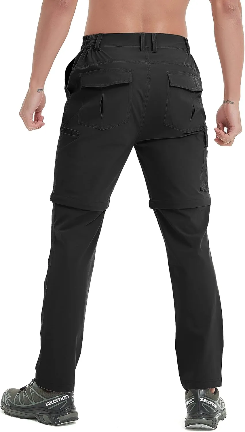 Mens Hiking Convertible Pants Waterproof Lightweight Quick Dry Zip Off Fishing Outdoor Cargo Work Trekking Trousers