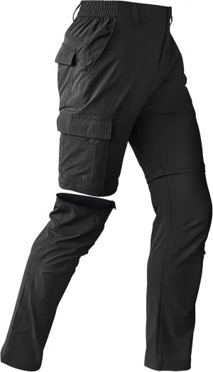Mens Hiking Convertible Pants Waterproof Lightweight Quick Dry Zip Off Fishing Outdoor Cargo Work Trekking Trousers