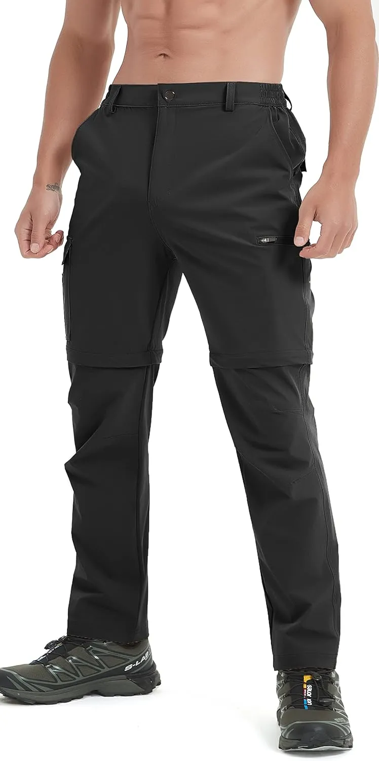 Mens Hiking Convertible Pants Waterproof Lightweight Quick Dry Zip Off Fishing Outdoor Cargo Work Trekking Trousers