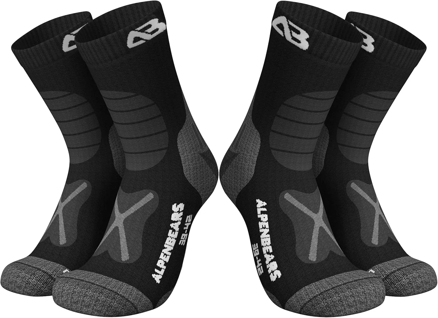 Merino Wool Hiking Socks (2-Pair) - Wool Socks for Men, Women & Kids