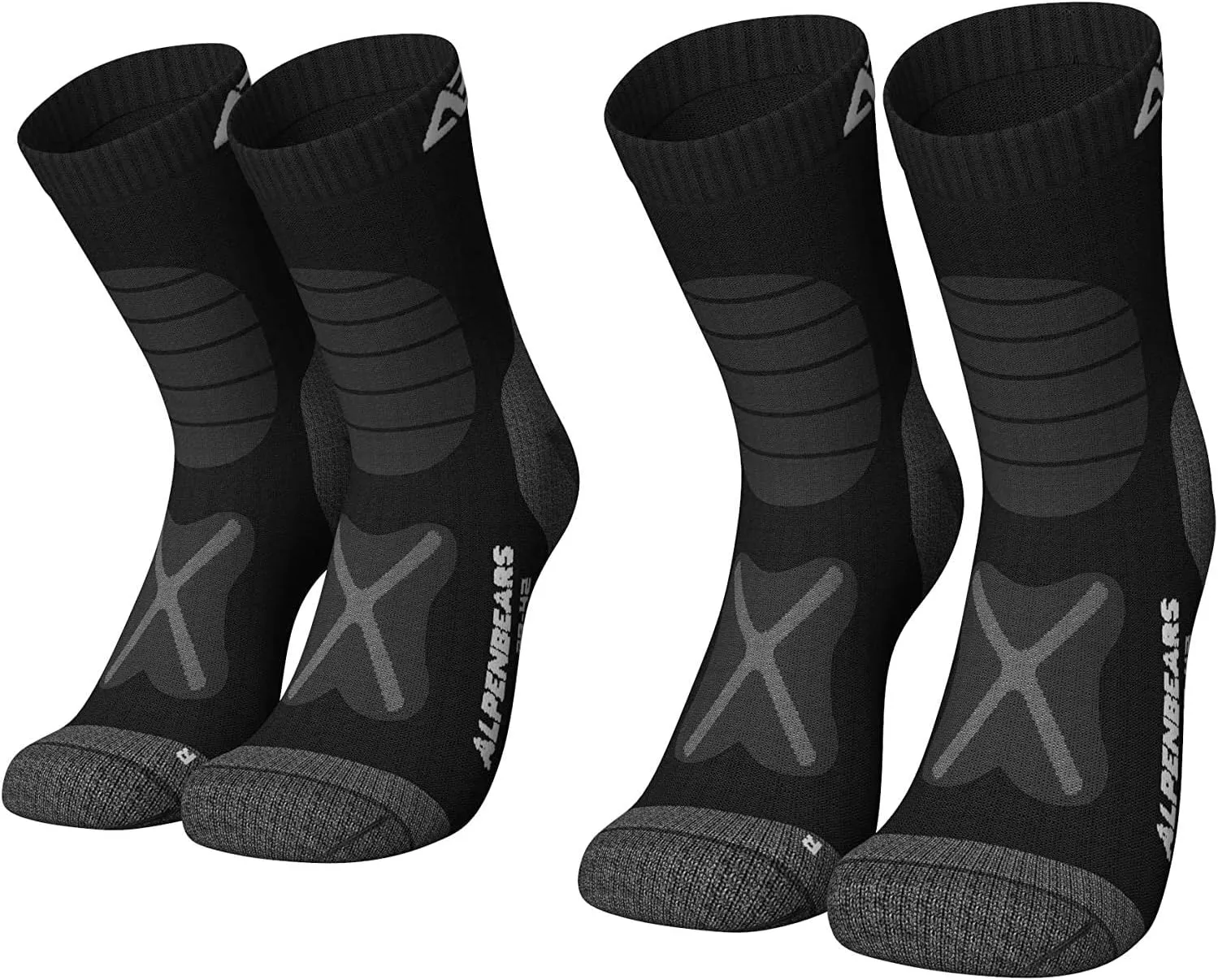 Merino Wool Hiking Socks (2-Pair) - Wool Socks for Men, Women & Kids
