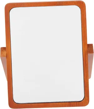 MERRYHAPY Portable Wooden Foldable Makeup Mirror Elegant Desktop Vanity Mirror for Home Office Use High Definition Stable Structure Compact Design for