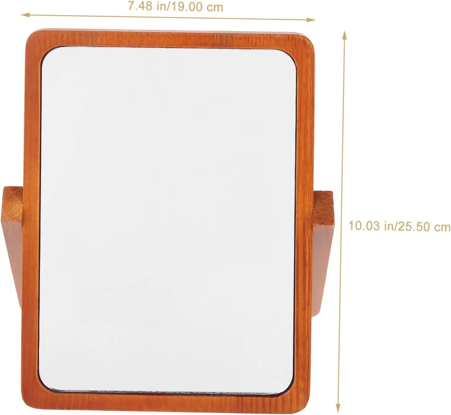 MERRYHAPY Portable Wooden Foldable Makeup Mirror Elegant Desktop Vanity Mirror for Home Office Use High Definition Stable Structure Compact Design for