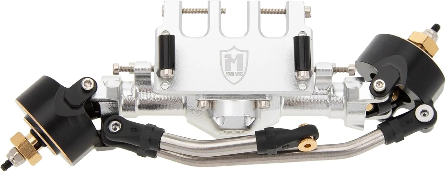 MEUS RACING SCX24 Axles Isokinetic 3-Section CVD 52° Max. Steering Angle  5mm Widened SCX24 Upgrades for Axial SCX24 Deadbolt C10 JLU Gladiator Bronco 1/24 RC Crawler (Front and Rear - Silver)