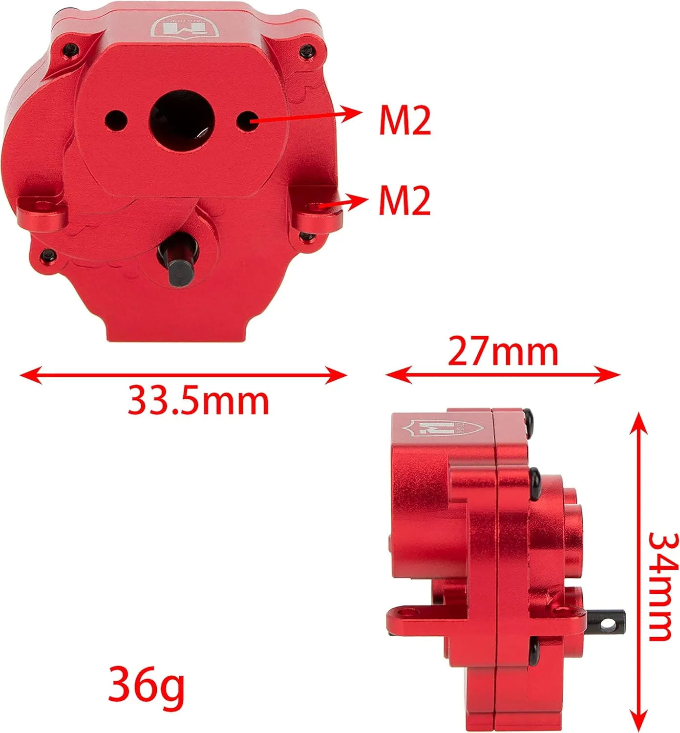 MEUS RACING TRX4M Complete Transmission Gearbox for Traxxas Defender/Bronco/K10/F150 1/18 RC Crawler Car Upgrades Parts, Red