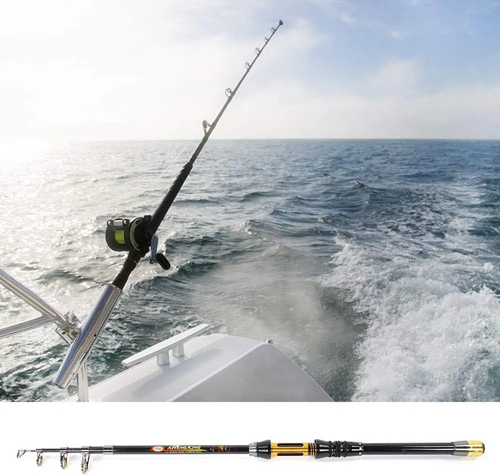 Mini Portable Sea Fishing Rod, Telescopic Carbon Fishing Stick with Ceramic Wire, Smooth Outlet Line, Wear Resistant, Aluminum Wheel Base, Multiple Length Options