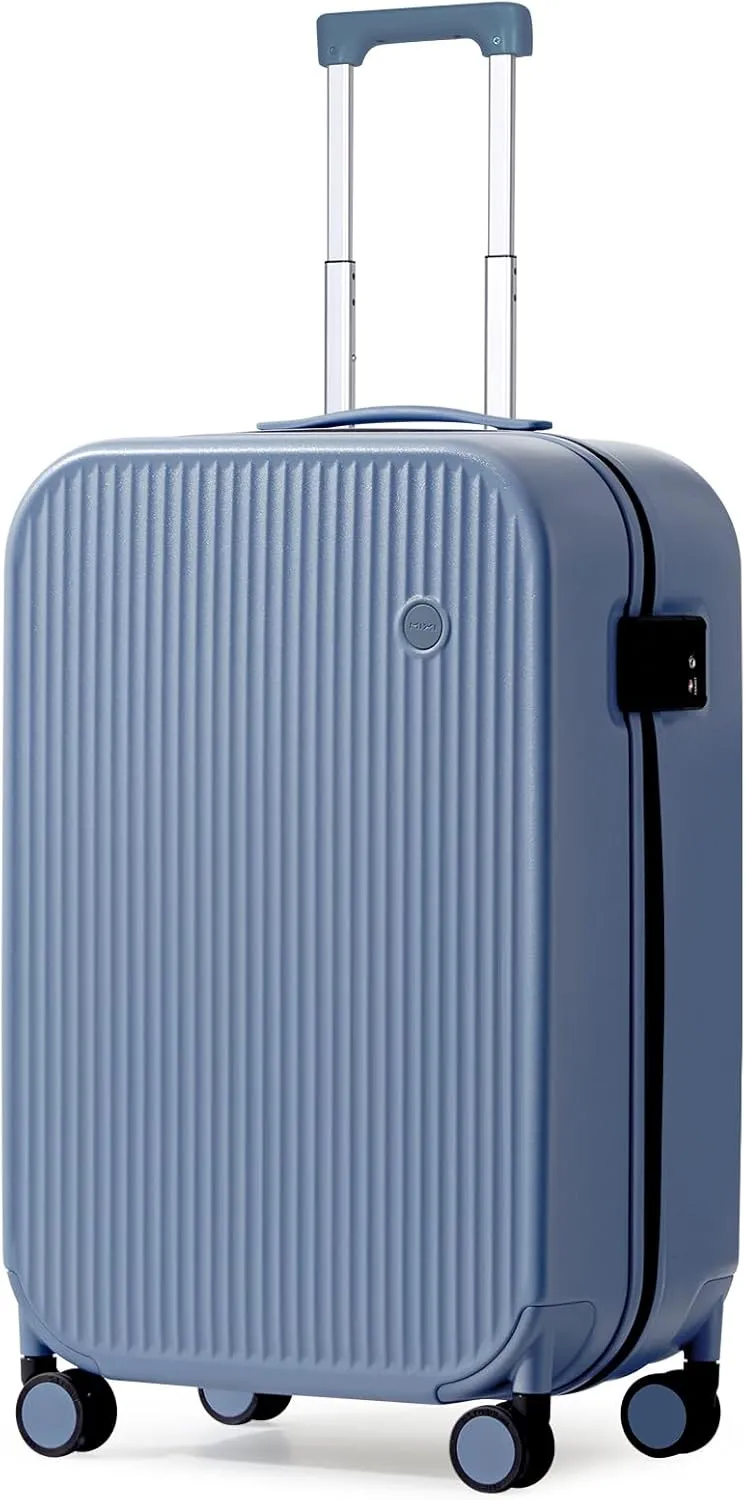 mixi Hardside PC Suitcase 20 Inch Carry On Luggage Spinner Wheels TSA with Cover, Sapphire Blue