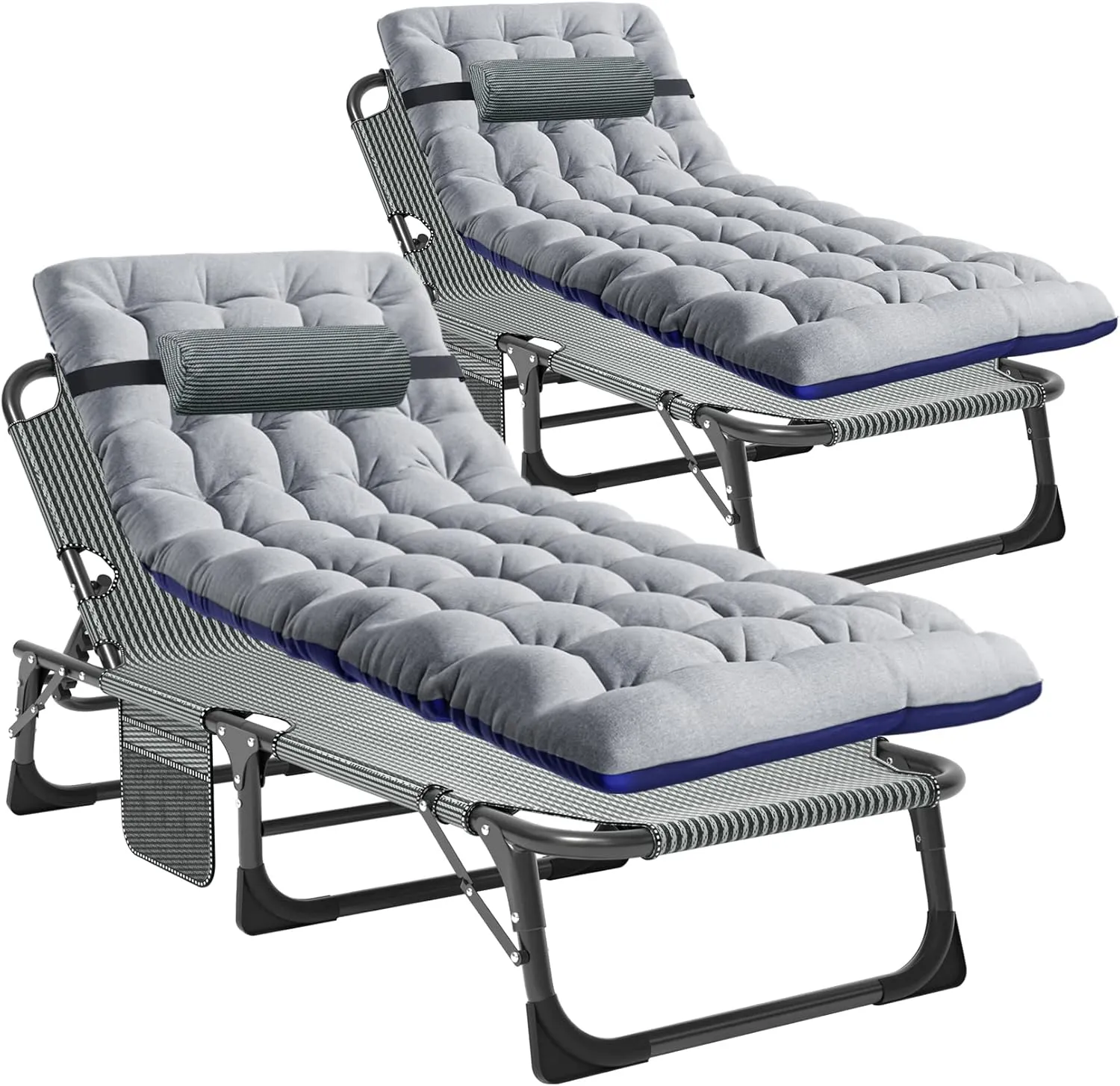 NAIZEA Folding Camping Cot & Lounge Chair - Portable Reclining Chaise for Pool, Beach, Patio Sunbathing