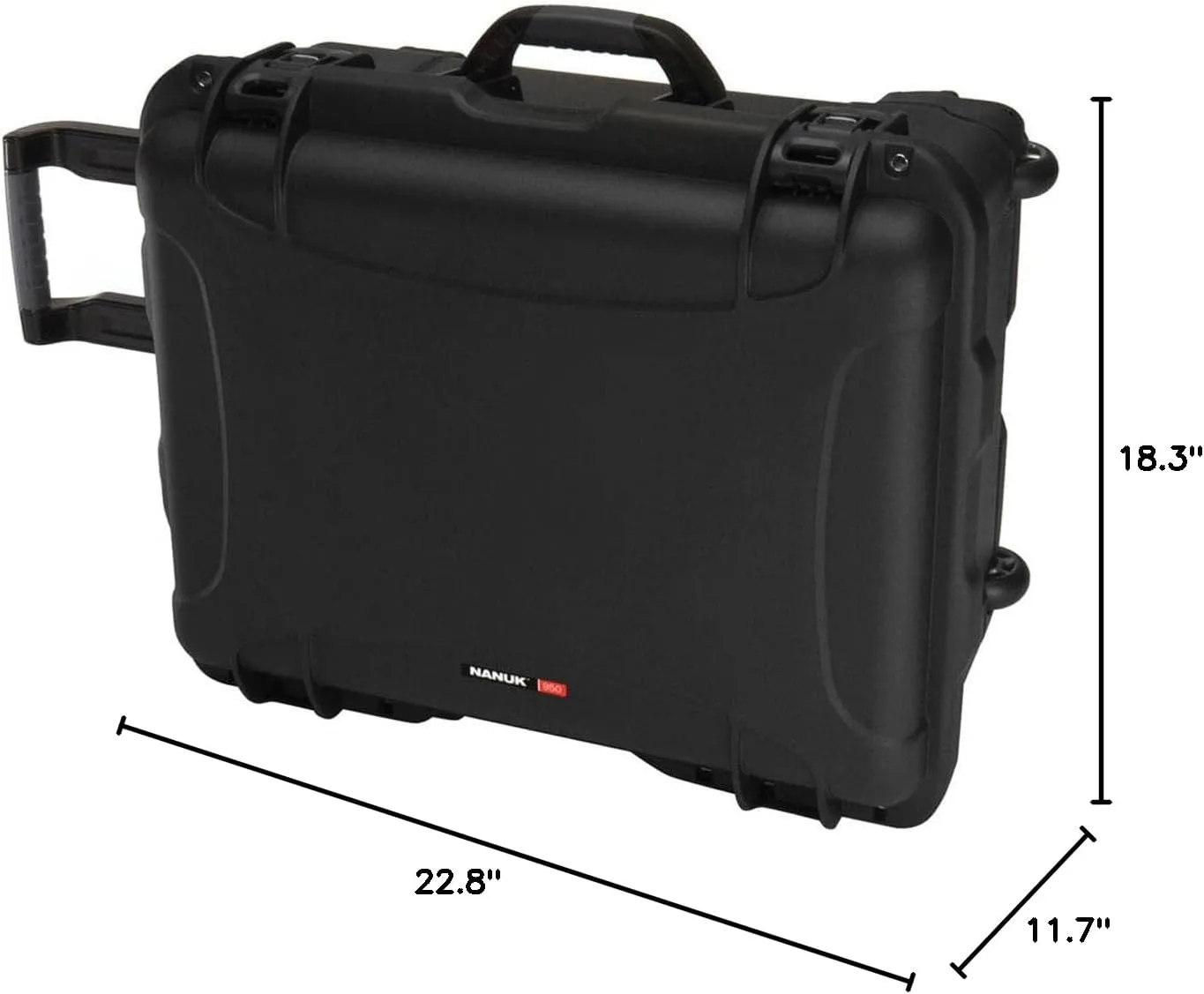 NANUK Wheeled Series 950 Lightweight NK-7 Resin Waterproof Protective Rolling Case, Black