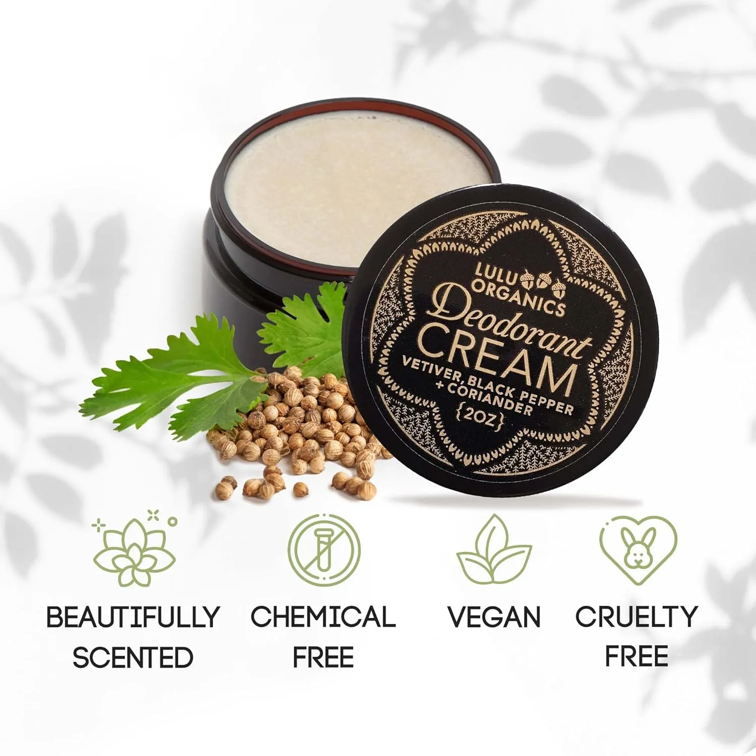 Natural Deodorant Cream, Aluminum & Cruelty Free, Long Lasting Odor, Vegan Formula, Gentle on Women and Men Sensitive Skin, Non Toxic and Eco-Friendly, Vetiver and Black Pepper, 2oz