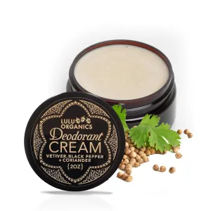 Natural Deodorant Cream, Aluminum & Cruelty Free, Long Lasting Odor, Vegan Formula, Gentle on Women and Men Sensitive Skin, Non Toxic and Eco-Friendly, Vetiver and Black Pepper, 2oz